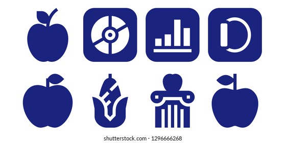  nutritious icon set. 8 filled nutritious icons. Simple modern icons about  - Apple, Corn