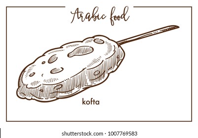 Kofta nutritiva sobre palo de comida árabe tradicional
