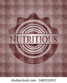 Nutritious red geometric emblem. Seamless.
