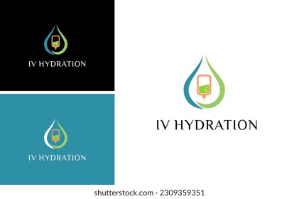 nutritive IV hydration logo, infuse liquid for medical spa vector design