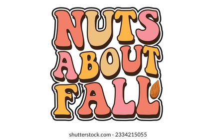 Nuts About Fall Retro T-Shirt Design