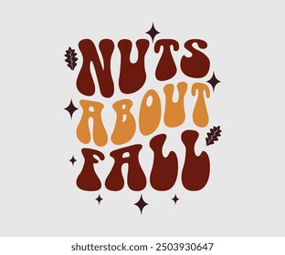 Nuts About Fall, camiseta de otoño, camiseta divertida de Acción de Gracias de otoño, diseño de camiseta de calabaza, diseño de otoño, Diseños de calabaza