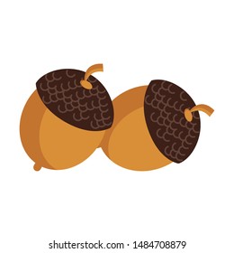 Nuts autumn snacks cartoon isolated vector illustration graphic design