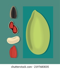 colección de iconos de nueces y frijoles, diseño realista