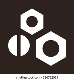 Nuts and bolt icon on dark background