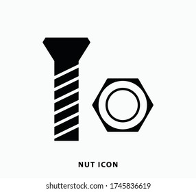 Nuts and bolt icon vector flat style illustration