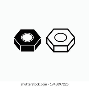 Nuts and bolt icon vector flat illustration