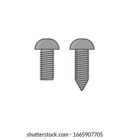Nuts and bolts sign symbol. Simple nuts and bolts flat vector in white background. flat illustration of nuts and bolts. Nuts and bolts flat icon.