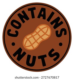 Plantilla de logotipo de Vector o insignia gratis de nueces ideal para productos alimenticios seguros para alergias Embalaje limpio Diseño de etiquetas centrado en la salud y temas de marca amigables para el consumidor