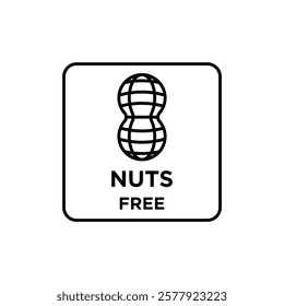 nuts free icon Flat illustration sign