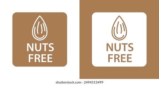 nuts free icon Flat set in black and white color outline vector