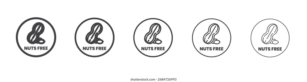 nueces icono gratis Símbolo de ilustración de gráficos de línea
