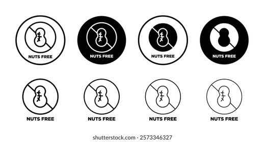 nuts free icon vector line logo mark or symbol set collection outline style