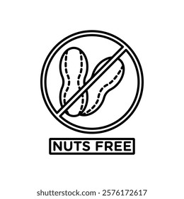 nuts free icon vector outline logo sign