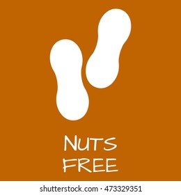 Nuts Free Label. Food intolerance symbols. Vector illustration.