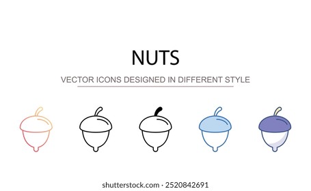 Design de ícone Nuts com ilustração de estoque de fundo branco