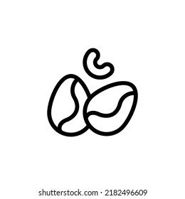Nuts Icon. Line Art Style Design Isolated On White Background