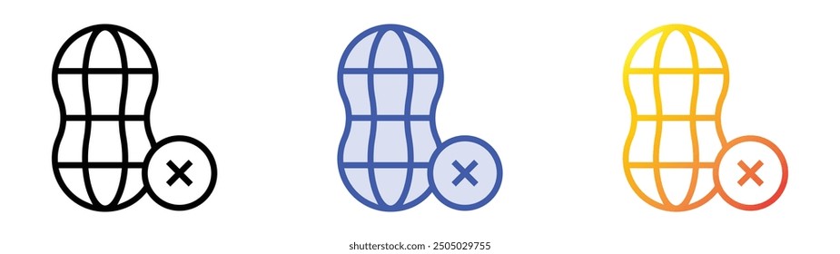 nuts icon. Linear, Blue Fill and Gradient Style Design Isolated On White Background