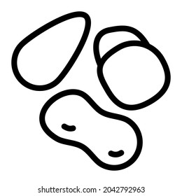Nuts icon with outline style. Suitable for website design, logo, app and UI. Based on the size of the icon in general, so it can be reduced.