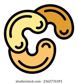 Nuts icon outline vector. Paleo food. Diet free color flat