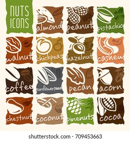 Nuts icon set