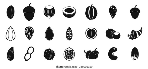 Nuts icon set. Simple set of nuts vector icons for web design isolated on white background