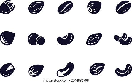 Nuts icon set vector design 