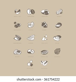 Nackt Symbol Set. Vektor Illustration Kollektion Pastelltöne in Beige