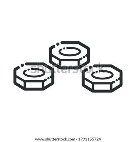 Nuts icons for screws and tools