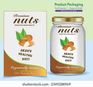 Nuts Label, Nuts packaging, Label Nut, Label and Packaging, organic food, Natural Food pack, Manufacture labeling, premium label, Bottle Pack, Bottle Mockup, Jar mockup