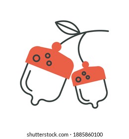 Nüsse und Blattfüllstil Symbol, Vektorgrafik-Design