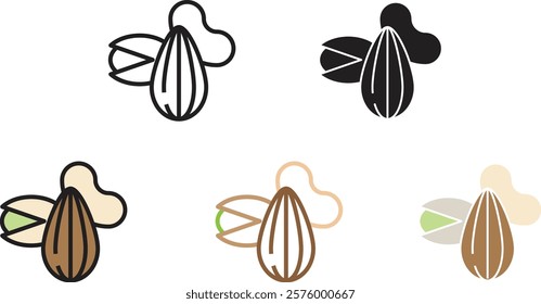 Nuts Lineal color icon, vector illustration.