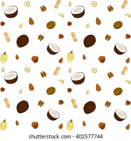Nuts pattern. Raw products.