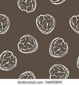 Nuts pattern. Vector seamless background. Ready for printing on textile and other seamless design.