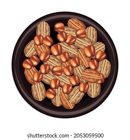 nuts and peanuts in dish