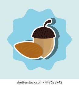 nuts and peanuts isolated icon design, vector illustration  graphic 