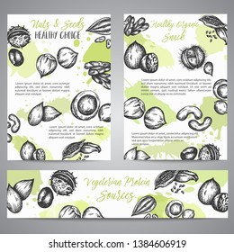 Nuts and Seeds background collection hand drawn vector illustration with Nuts and Seeds elements, Vintage retro style