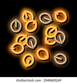 nuts seeds neon light sign vector. Glowing bright icon nuts seeds sign. transparent symbol illustration