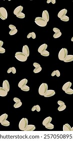 Nuts or seeds pattern background. Cartoon style of nuts or seeds. Perfect for fabric, textile, wallpaper, decor, print or packaging of products. SSTKbackgrounds
