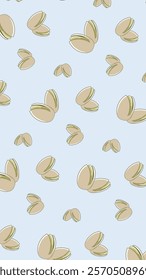 Nuts or seeds pattern background. Cartoon style of nuts or seeds. Perfect for fabric, textile, wallpaper, decor, print or packaging of products. SSTKbackgrounds
