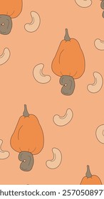 Nuts or seeds pattern background. Cartoon style of nuts or seeds. Perfect for fabric, textile, wallpaper, decor, print or packaging of products. SSTKbackgrounds
