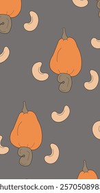 Nuts or seeds pattern background. Cartoon style of nuts or seeds. Perfect for fabric, textile, wallpaper, decor, print or packaging of products. SSTKbackgrounds
