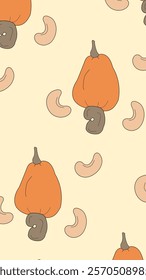 Nuts or seeds pattern background. Cartoon style of nuts or seeds. Perfect for fabric, textile, wallpaper, decor, print or packaging of products. SSTKbackgrounds
