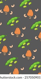 Nuts or seeds pattern background. Cartoon style of nuts or seeds. Perfect for fabric, textile, wallpaper, decor, print or packaging of products. SSTKbackgrounds
