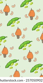 Nuts or seeds pattern background. Cartoon style of nuts or seeds. Perfect for fabric, textile, wallpaper, decor, print or packaging of products. SSTKbackgrounds
