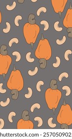 Nuts or seeds pattern background. Cartoon style of nuts or seeds. Perfect for fabric, textile, wallpaper, decor, print or packaging of products. SSTKbackgrounds
