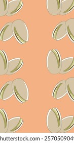 Nuts or seeds pattern background. Cartoon style of nuts or seeds. Perfect for fabric, textile, wallpaper, decor, print or packaging of products. SSTKbackgrounds
