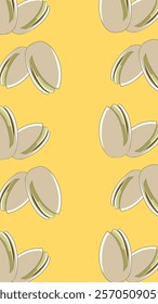 Nuts or seeds pattern background. Cartoon style of nuts or seeds. Perfect for fabric, textile, wallpaper, decor, print or packaging of products. SSTKbackgrounds
