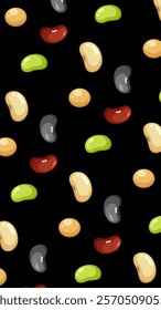 Nuts or seeds pattern background. Cartoon style of nuts or seeds. Perfect for fabric, textile, wallpaper, decor, print or packaging of products. SSTKbackgrounds
