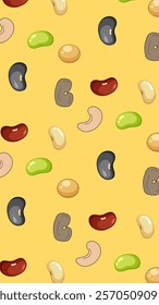 Nuts or seeds pattern background. Cartoon style of nuts or seeds. Perfect for fabric, textile, wallpaper, decor, print or packaging of products. SSTKbackgrounds
